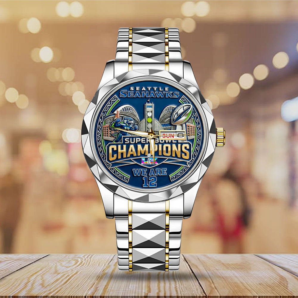 Seattle Seahawks Super Bowl LX Champions Alloy Luxury Quartz Watch – MAITM14781
