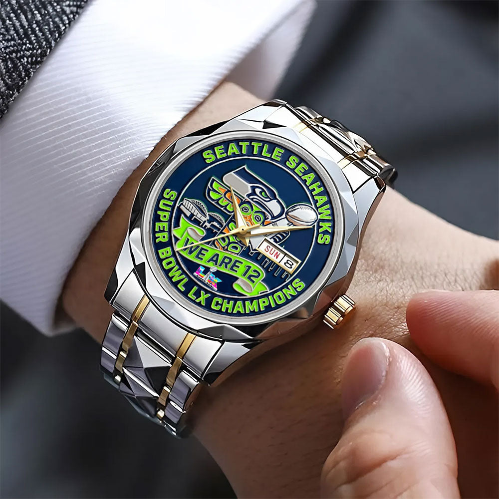 Seattle Seahawks Super Bowl LX Champions Alloy Luxury Quartz Watch – MAITM14820
