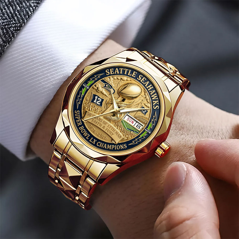 Seattle Seahawks Super Bowl LX Champions Alloy Luxury Quartz Watch – MAITM14878
