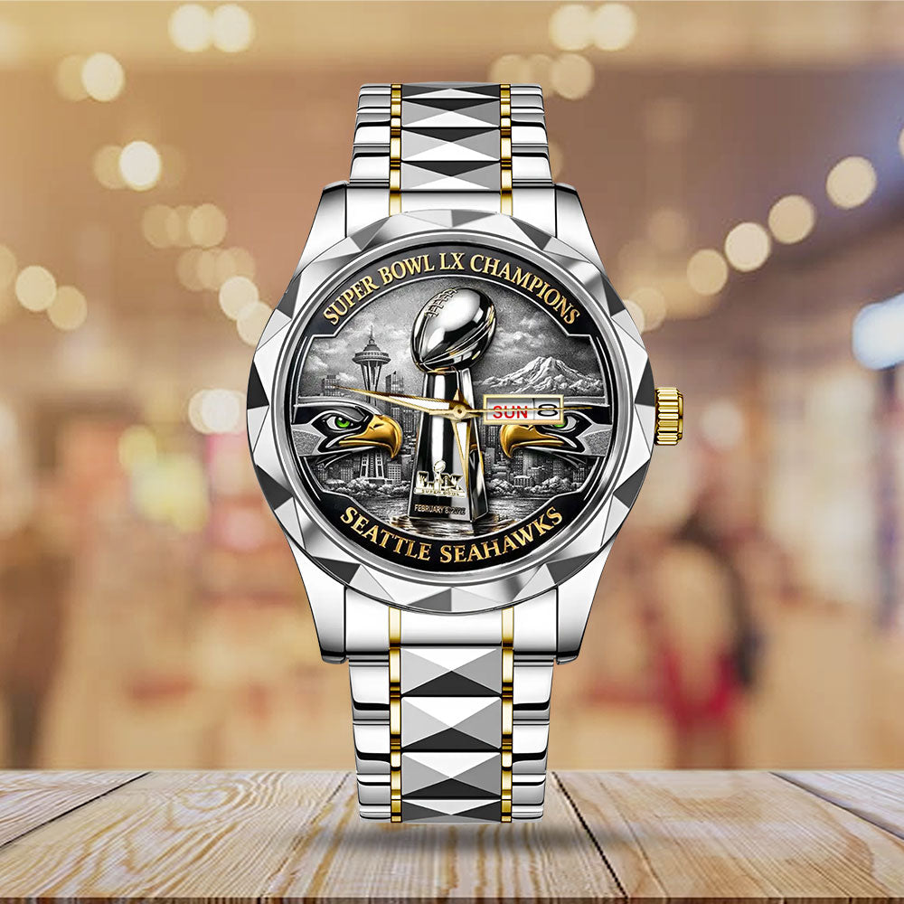 Seattle Seahawks Super Bowl LX Champions Alloy Luxury Quartz Watch – MAITM14902
