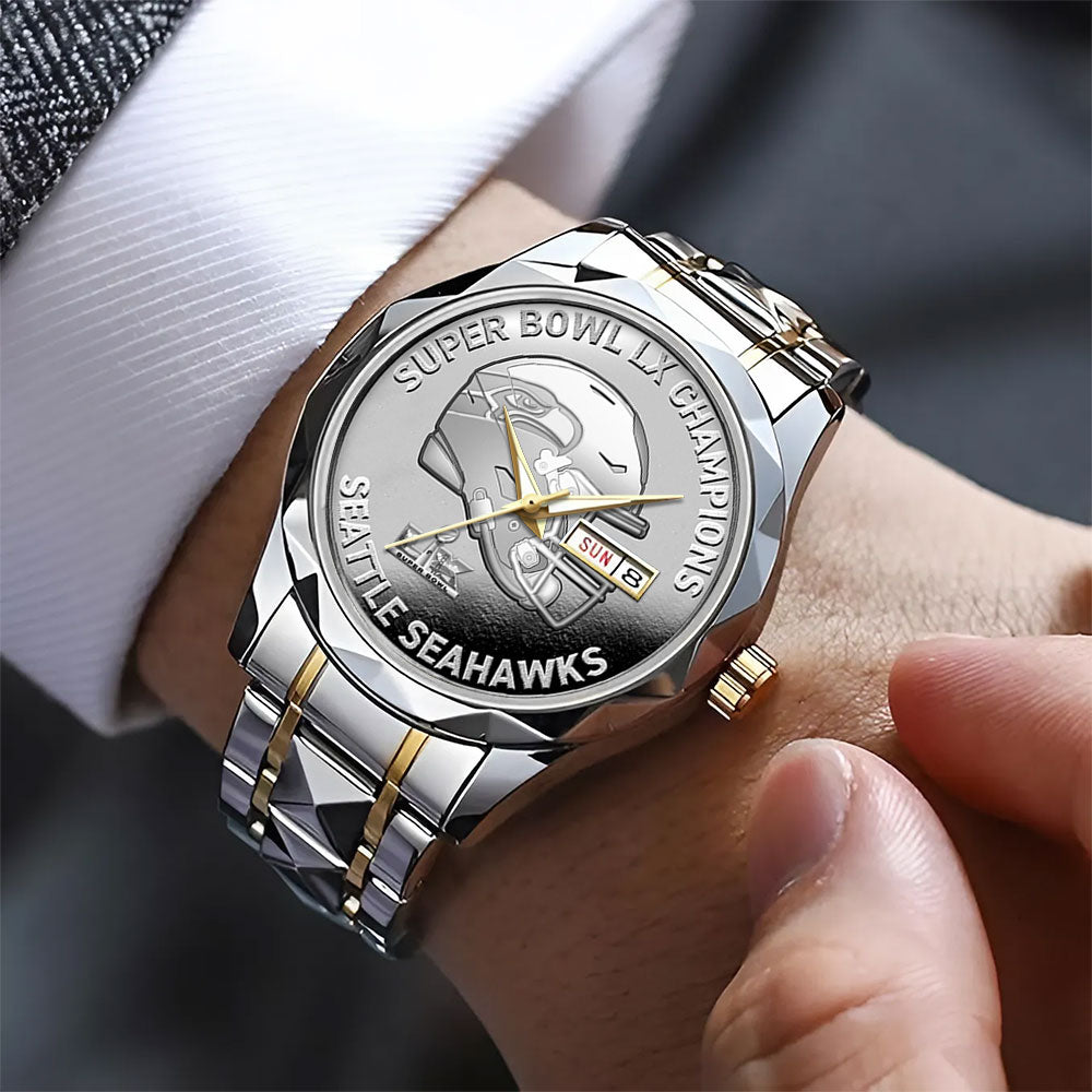 Seattle Seahawks Super Bowl LX Champions Alloy Luxury Quartz Watch – MAITM14865