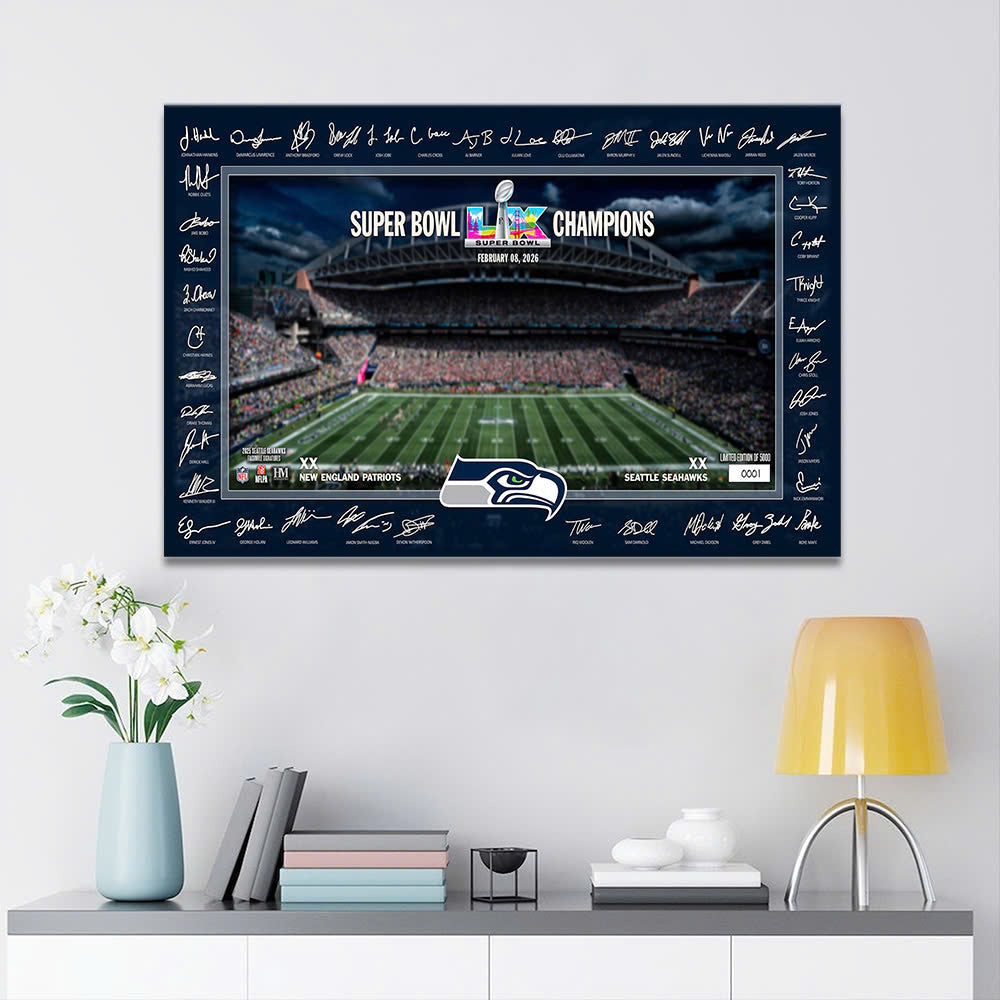 Seattle Seahawks Super Bowl LX Champions Canvas – MAITM14773