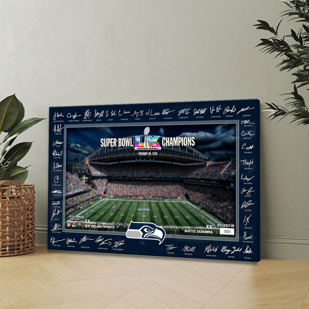 Seattle Seahawks Super Bowl LX Champions Canvas – MAITM14773