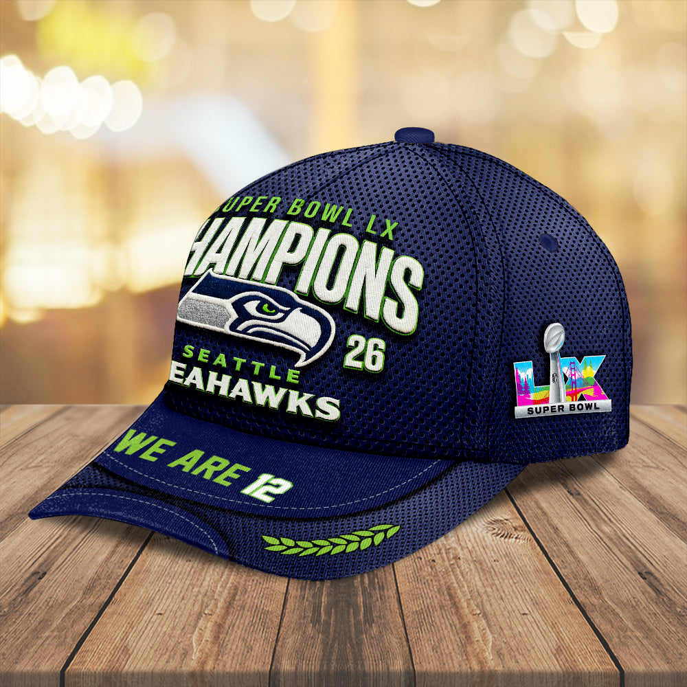 Seattle Seahawks Super Bowl LX Champions Classic Cap – MAITM14846