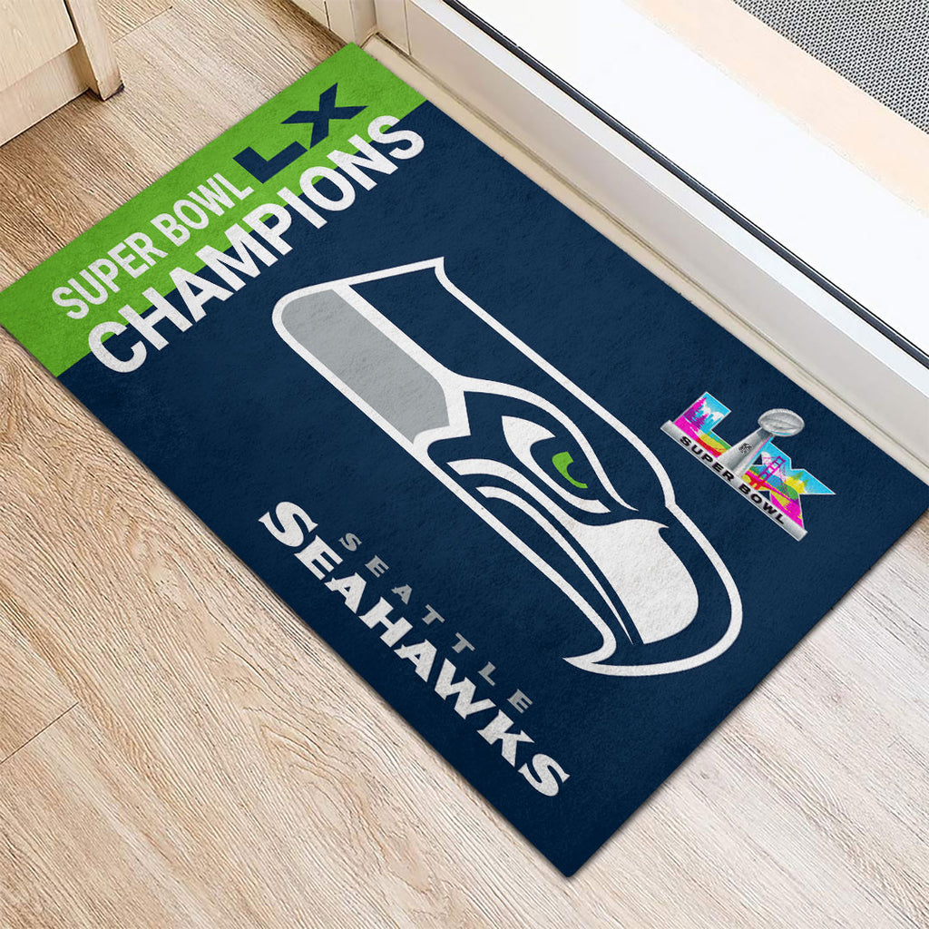 Seattle Seahawks Super Bowl LX Champions Custom Doormat – MAITM14923