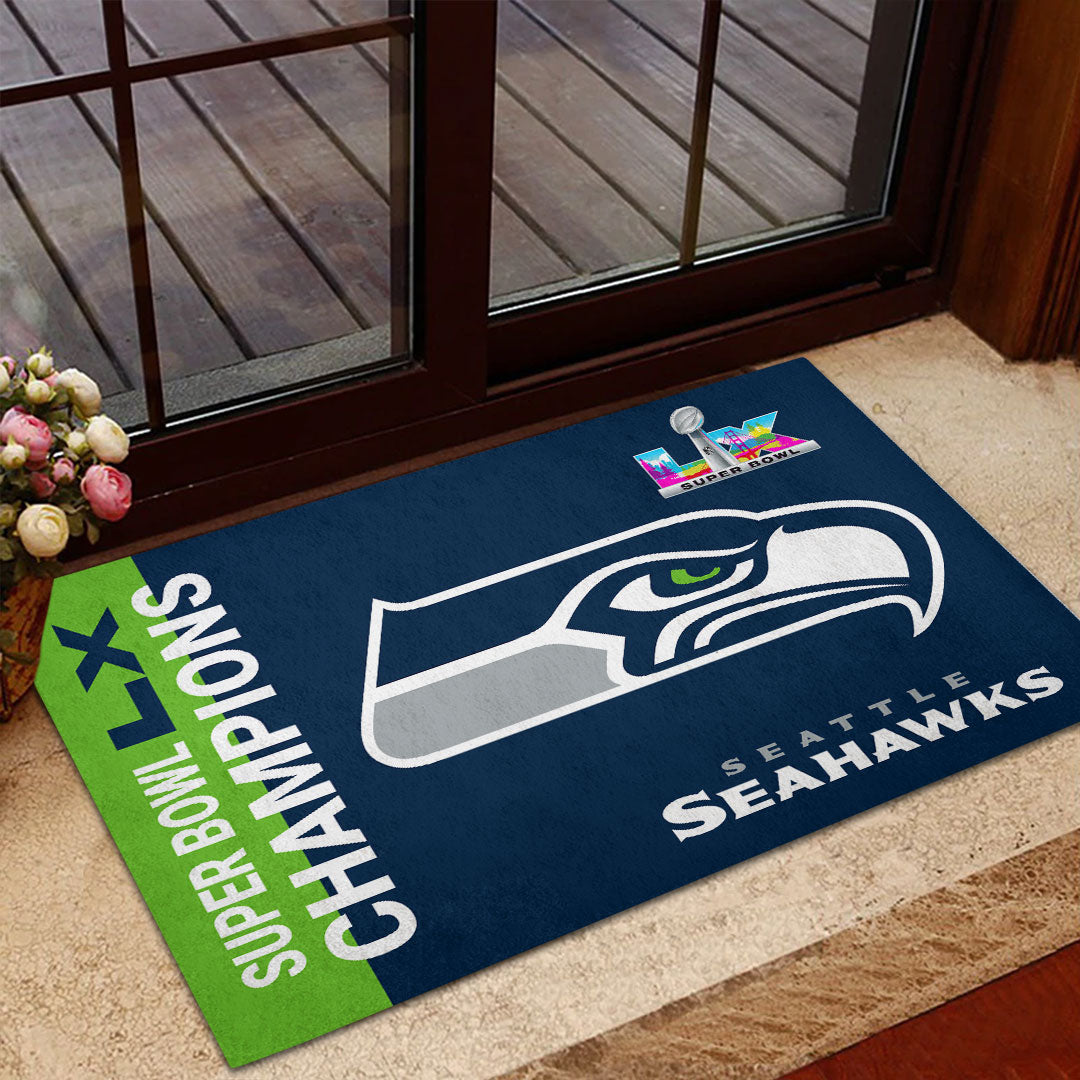 Seattle Seahawks Super Bowl LX Champions Custom Doormat – MAITM14923