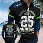 Seattle Seahawks Zip Polo Shirt – TMTHU3549