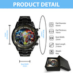 Seattle Seahawks x New England Patriots Super Bowl LX 2025 Black Stainless Steel Watch – TMTHU3473