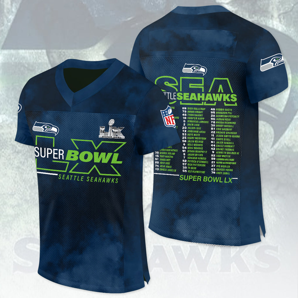 Seattle Seahawks 2025 NFC Champions 3D Football Jersey – HOATT15924