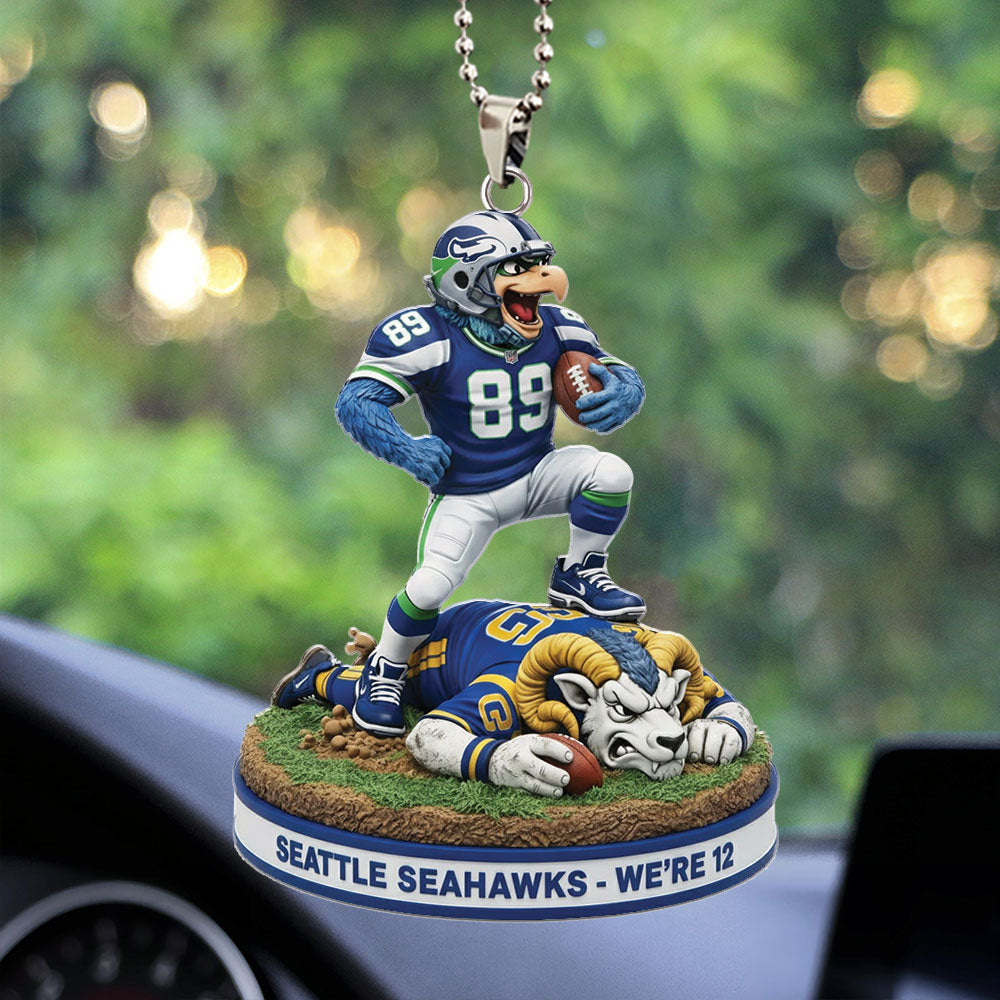 Seattle Seahawks Custom shape 2-sided Acrylic Car Ornament – TMTHU3416