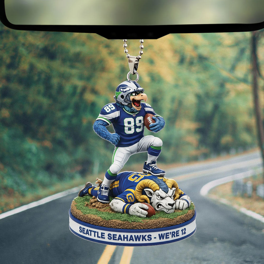Seattle Seahawks Custom shape 2-sided Acrylic Car Ornament – TMTHU3416