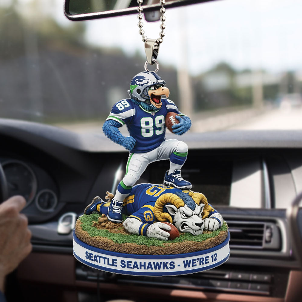 Seattle Seahawks Custom shape 2-sided Acrylic Car Ornament – TMTHU3416