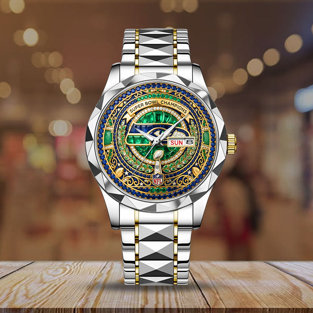 Seattle Seahawks Alloy Luxury Quartz Watch – GNE5098