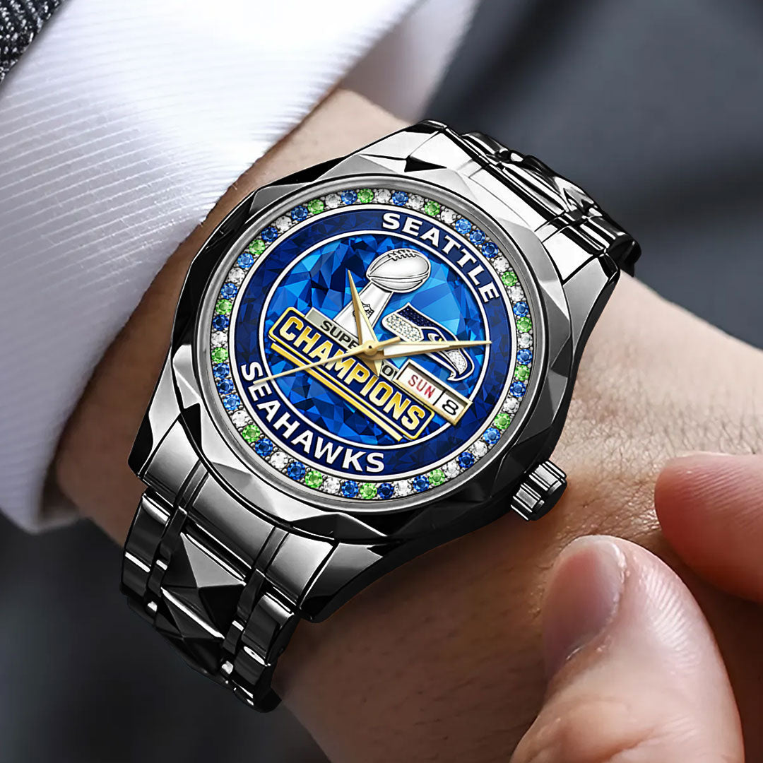 Seattle Seahawks Alloy Luxury Quartz Watch – GNE5099