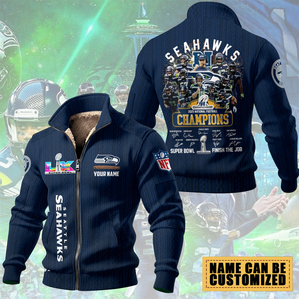 Personalized Seattle Seahawks Thick Knit Fleece Jacket – TMTHU3698