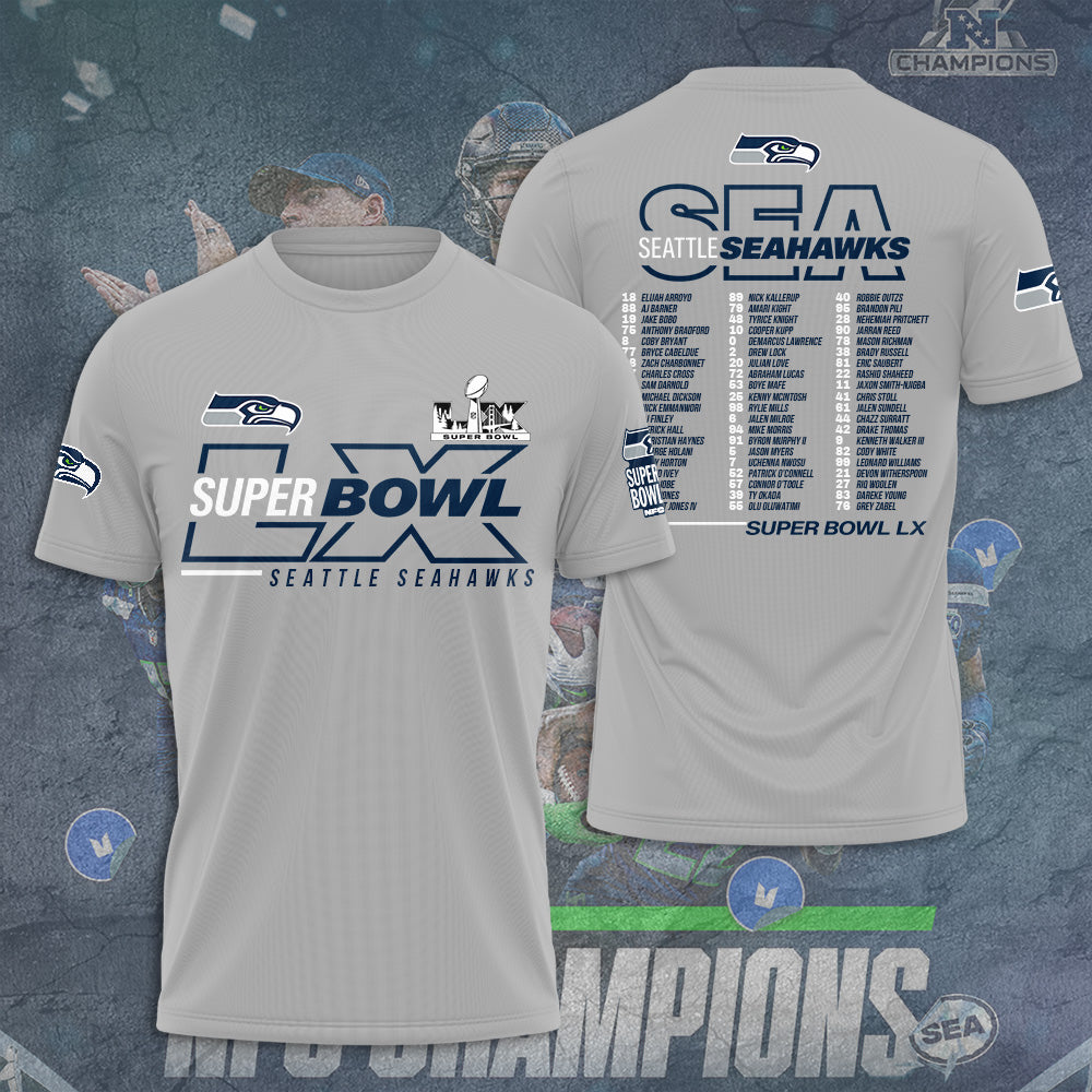 Seattle Seahawks 2025 NFC Champions 3D Apparel – TANTN20652