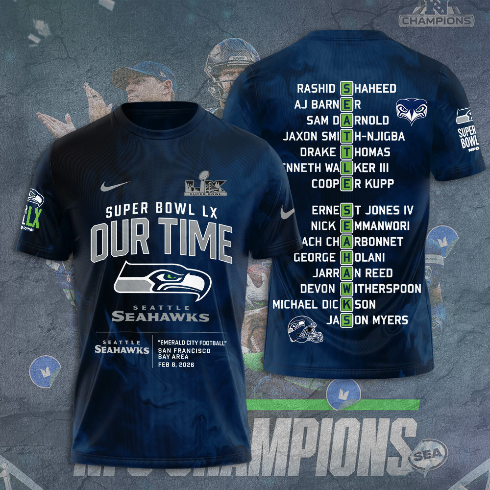 Seattle Seahawks 2025 NFC Champions 3D Apparel – TANTN20657