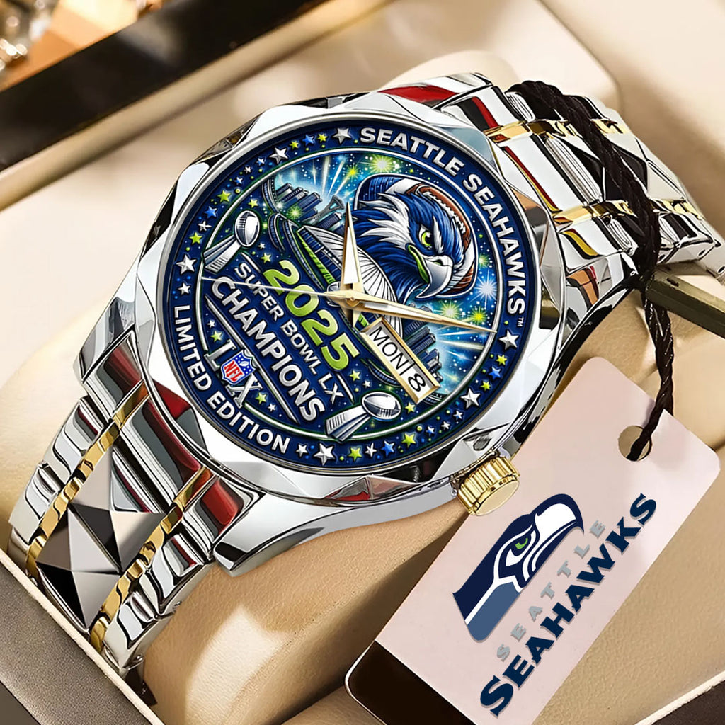 Seattle Seahawks 2025 Super Bowl LX Champions Alloy Luxury Quartz Watch – TMTHU3857