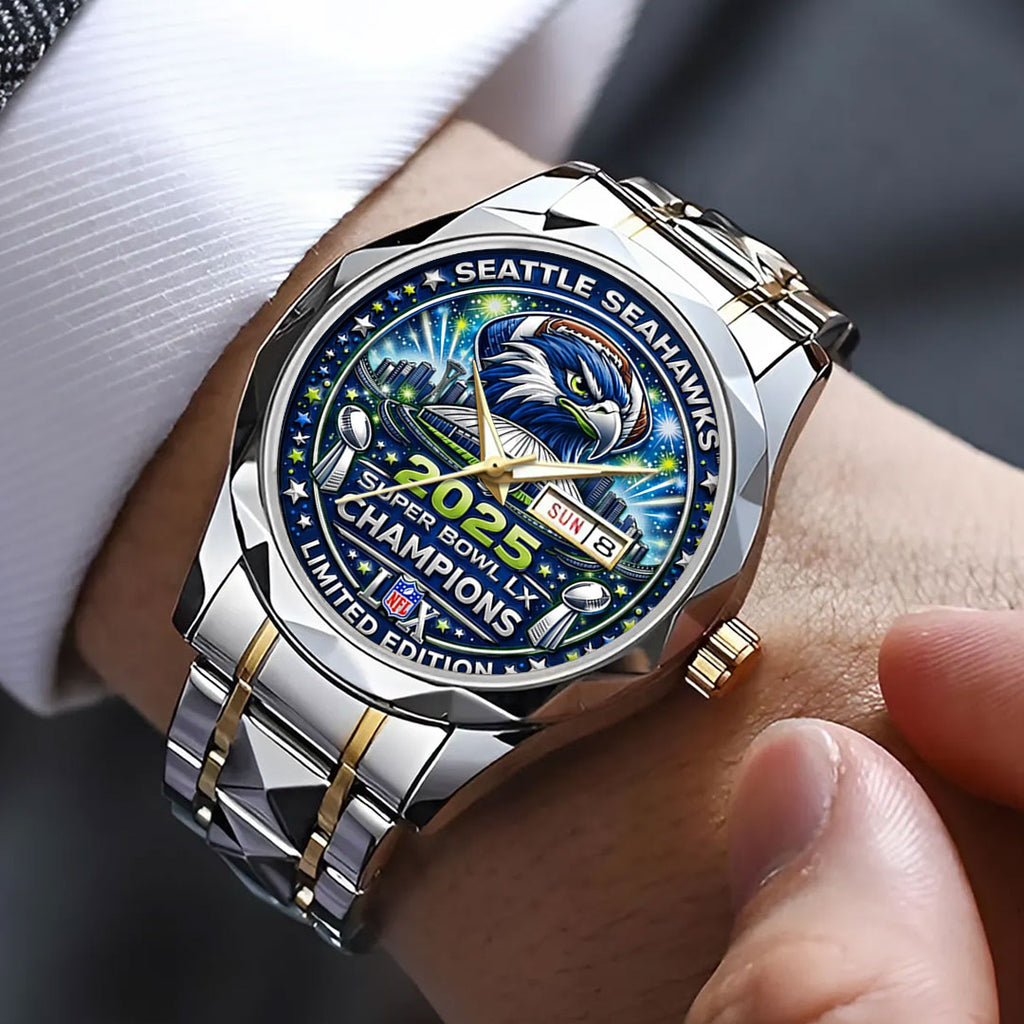 Seattle Seahawks 2025 Super Bowl LX Champions Alloy Luxury Quartz Watch – TMTHU3857