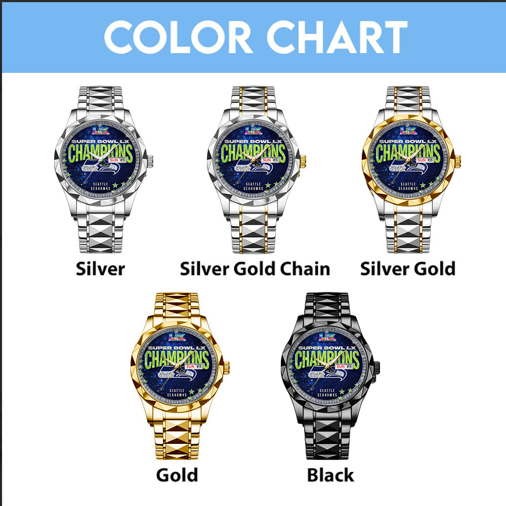 Seattle Seahawks 2025 Super Bowl LX Champions Alloy Luxury Quartz Watch – GNE5034