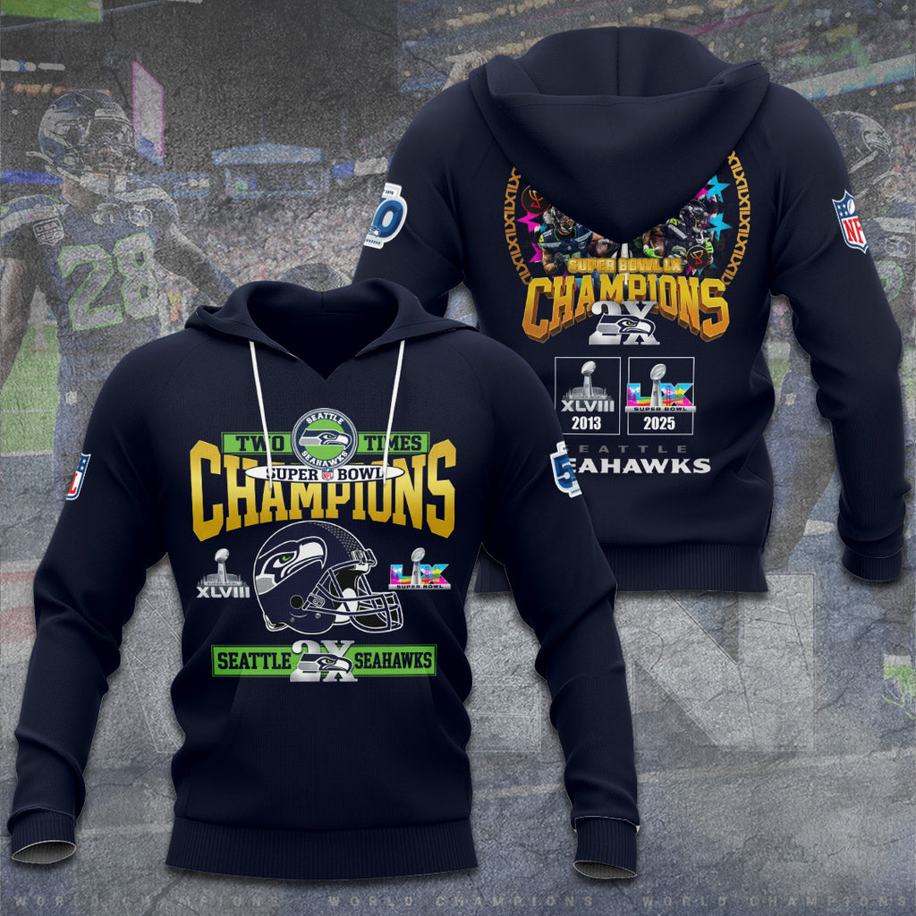 Seattle Seahawks 2025 Super Bowl LX Champions 3D Apparel – GNE5121