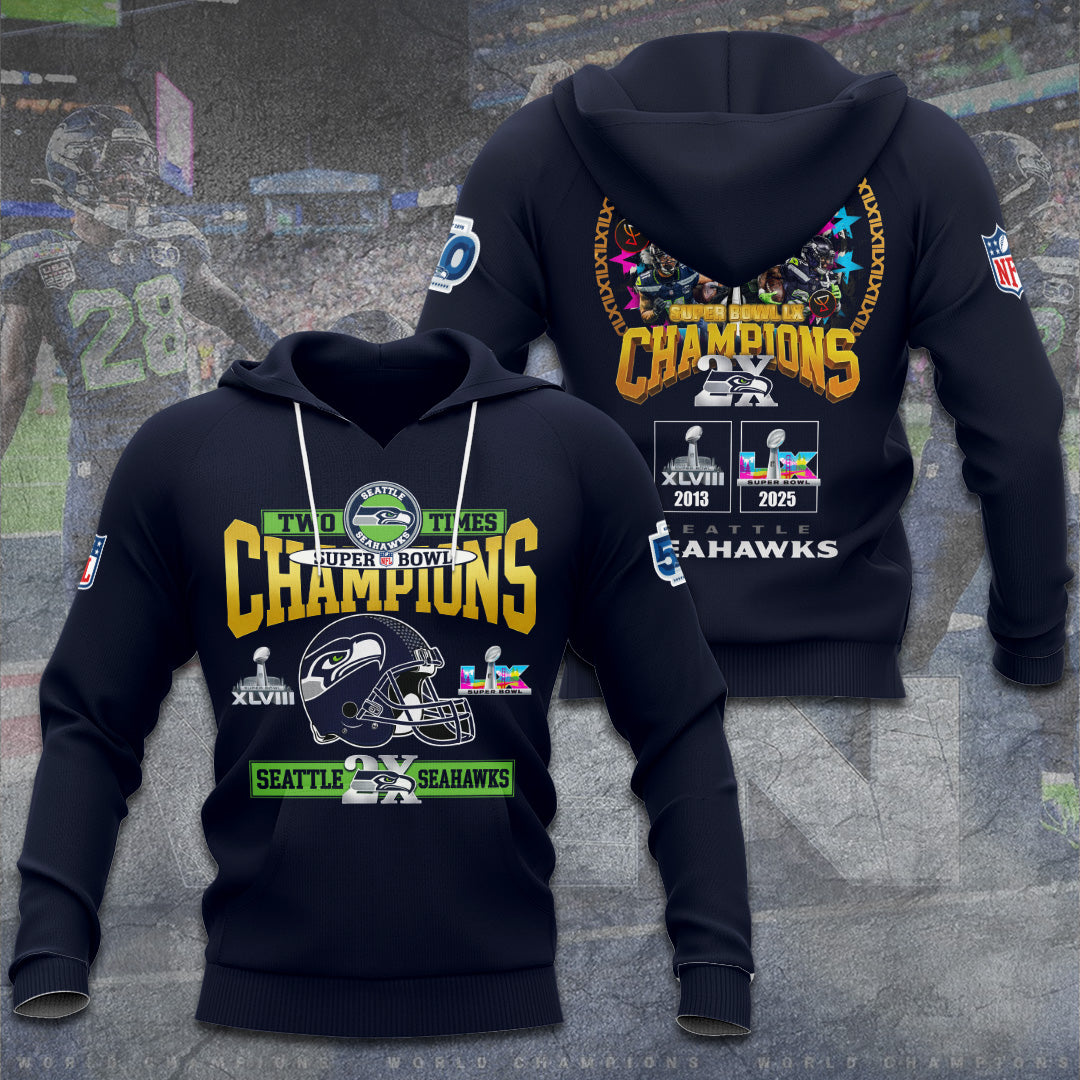 Seattle Seahawks 2025 Super Bowl LX Champions 3D Apparel – GNE5121