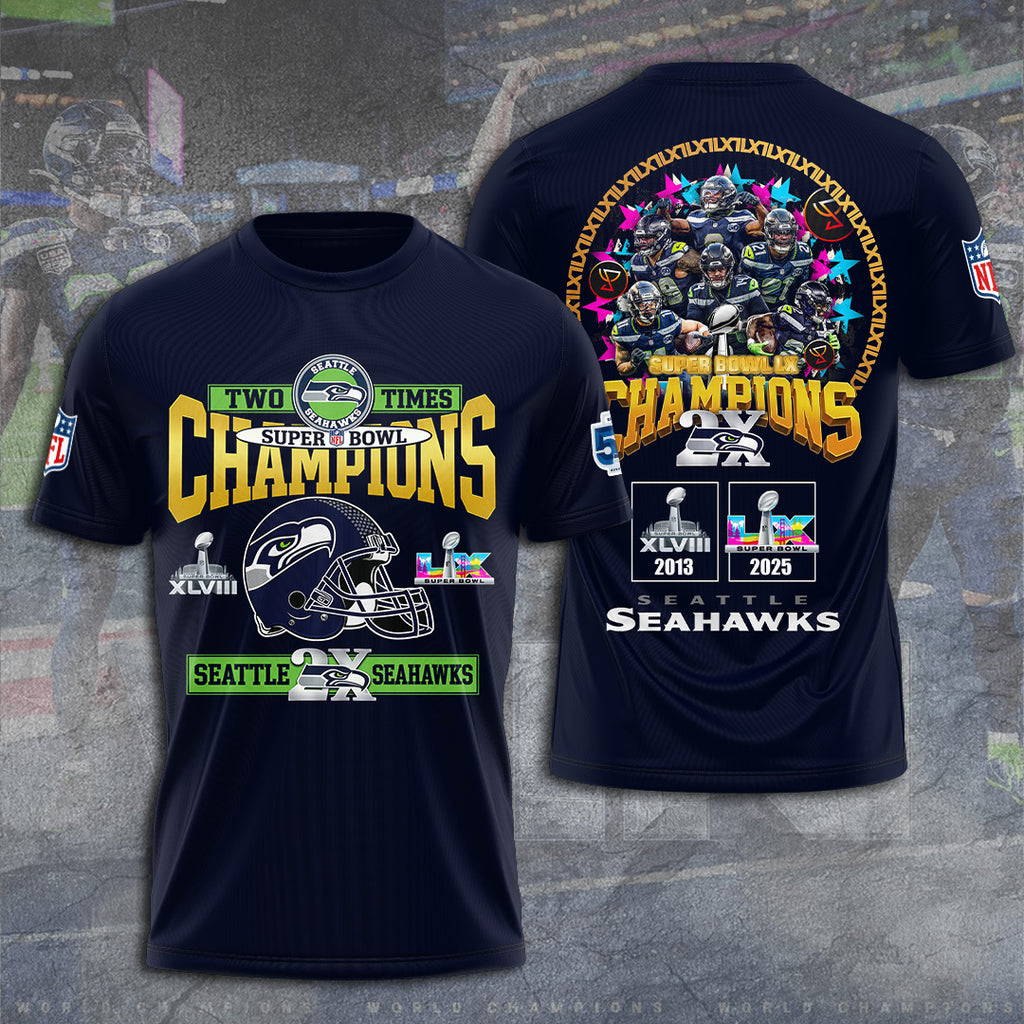 Seattle Seahawks 2025 Super Bowl LX Champions 3D Apparel – GNE5121