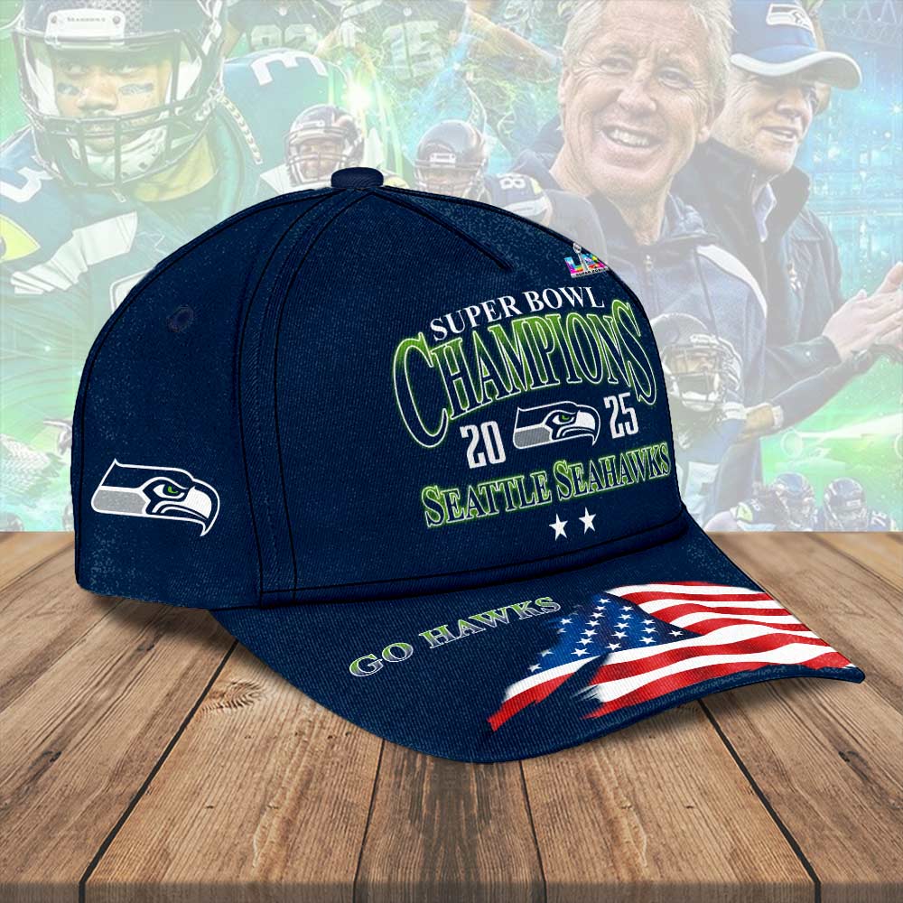 Seattle Seahawks 2025 Super Bowl LX Champions Classic Cap – HOATT16208