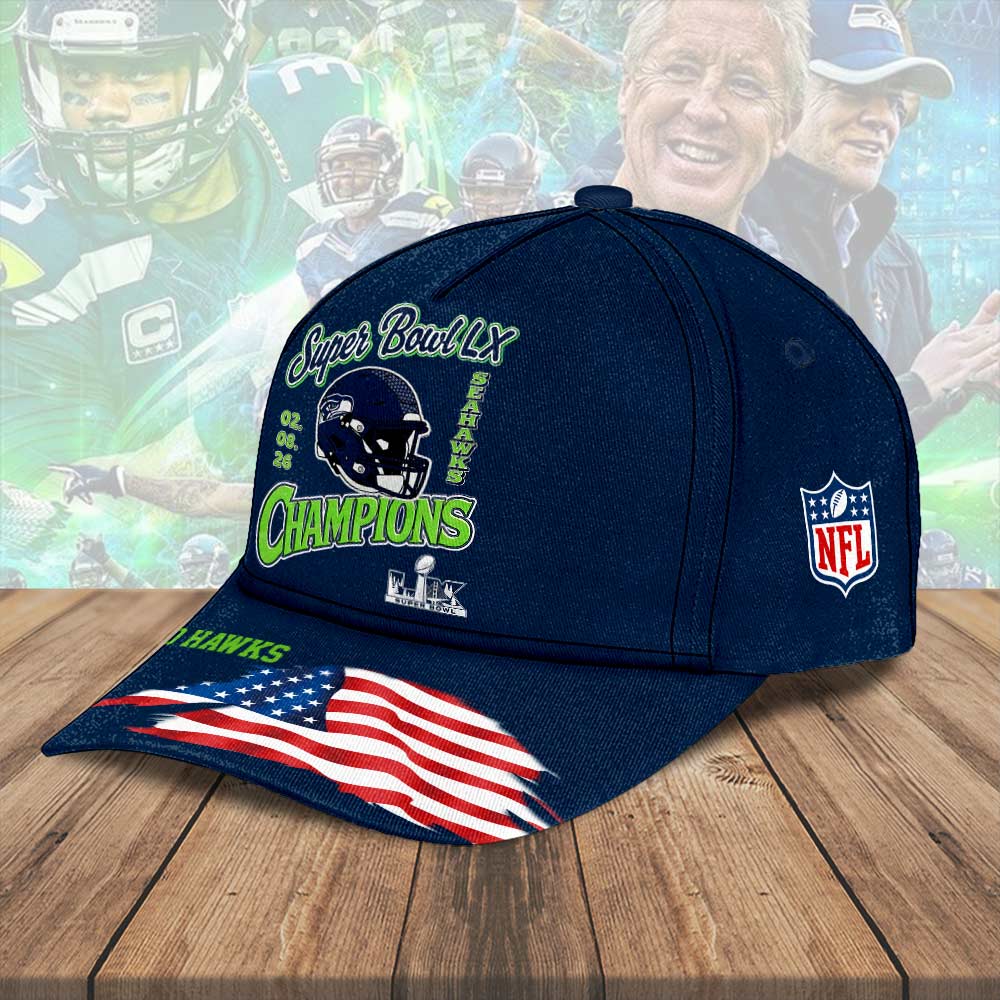 Seattle Seahawks 2025 Super Bowl LX Champions Classic Cap – HOATT16335