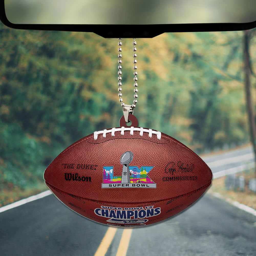 Seattle Seahawks 2025 Super Bowl LX Champions Custom shape 2-sided Acrylic Car Ornament – GNE5043