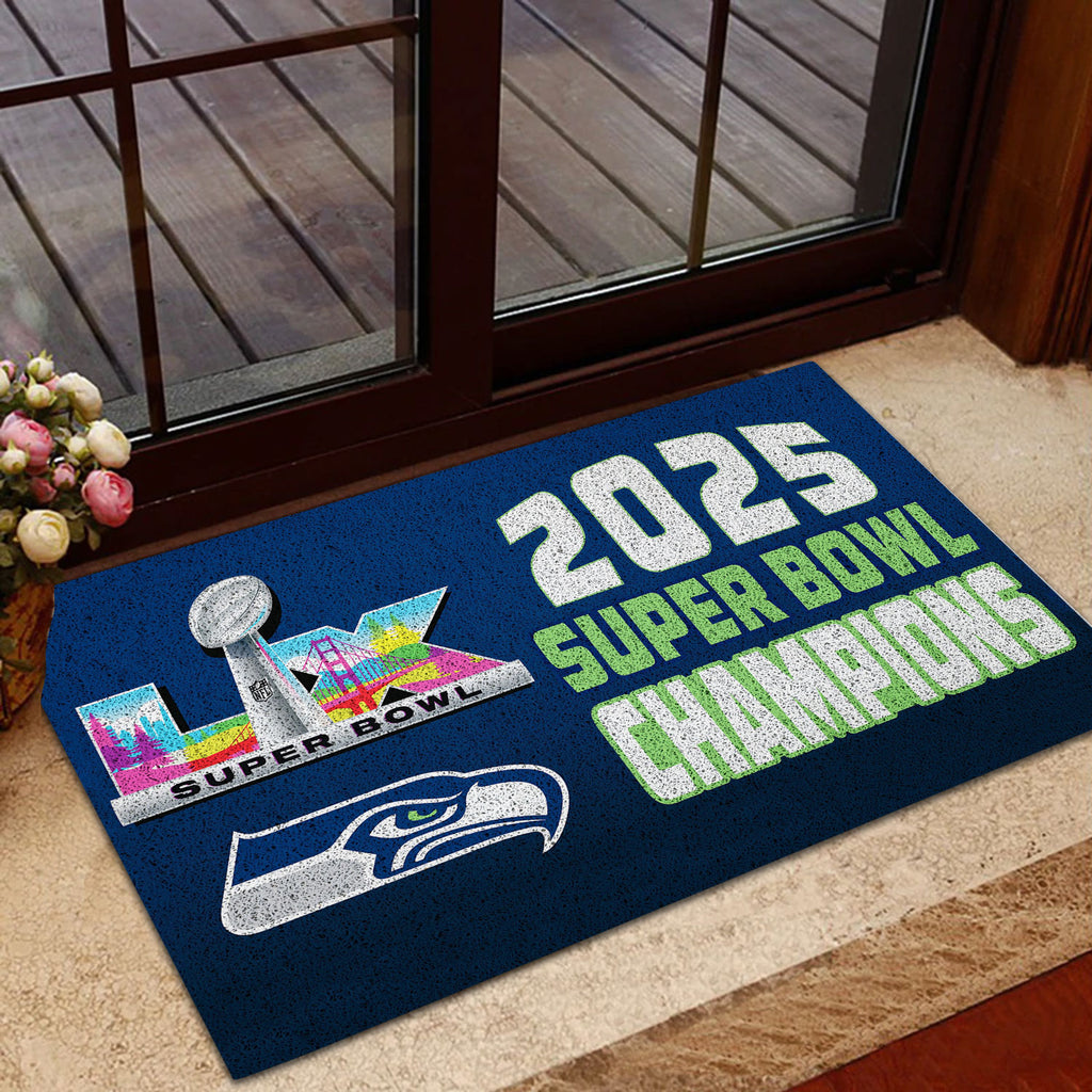 Seattle Seahawks 2025 Super Bowl LX Champions Custom Doormat – TANTN20991