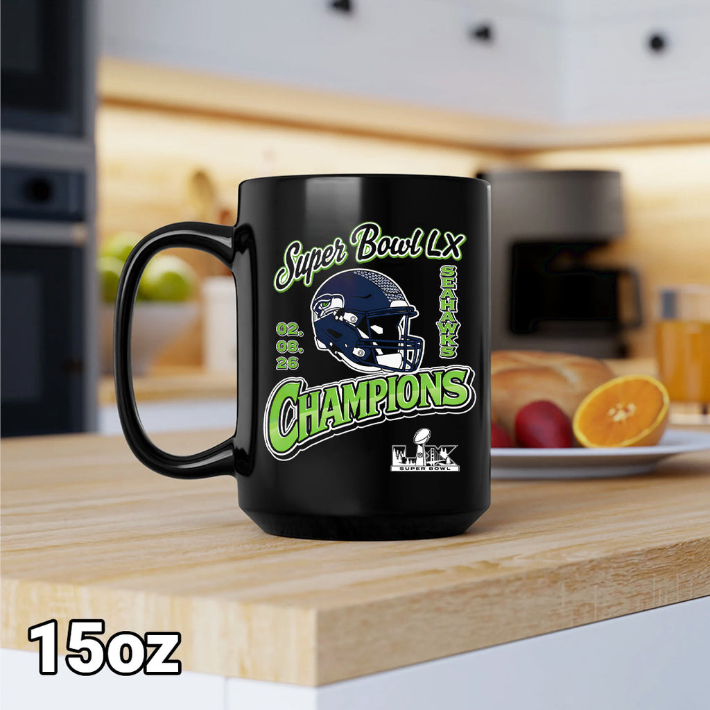 Seattle Seahawks 2025 Super Bowl LX Champions Ceramic Mug – GNE5117