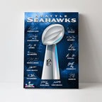 Seattle Seahawks 2025 Super Bowl LX Champions Rectangle Canvas With Inner Frame – TMTHU3864