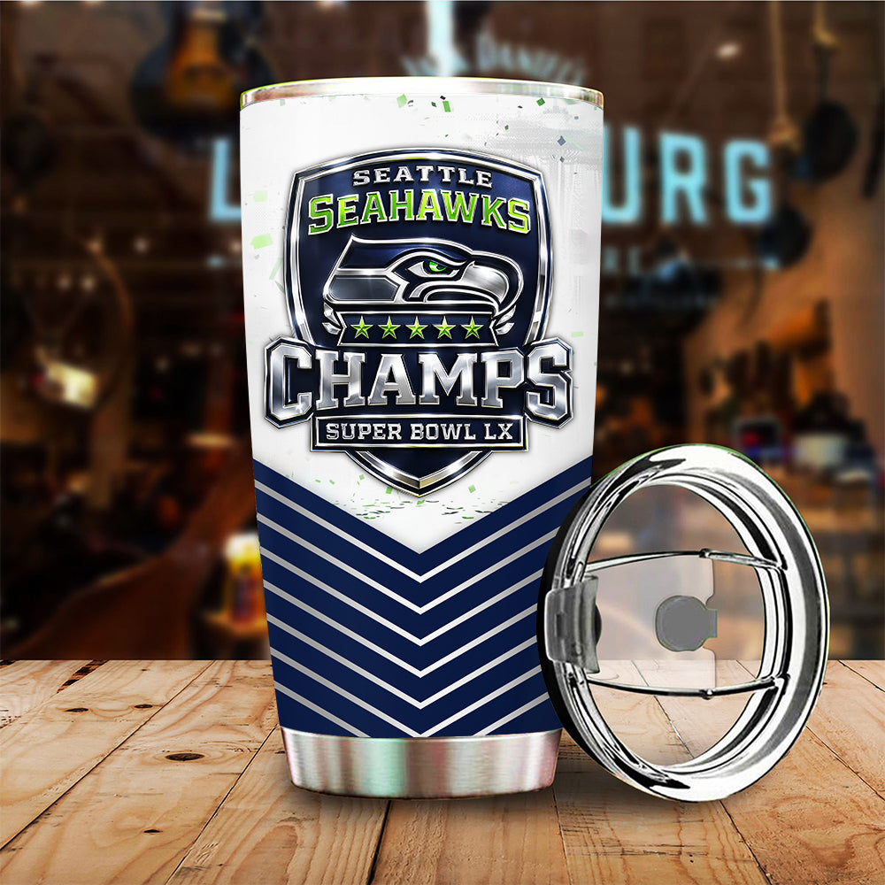 Seattle Seahawks 2025 Super Bowl LX Champions Tumbler Cup – TMTHU3881