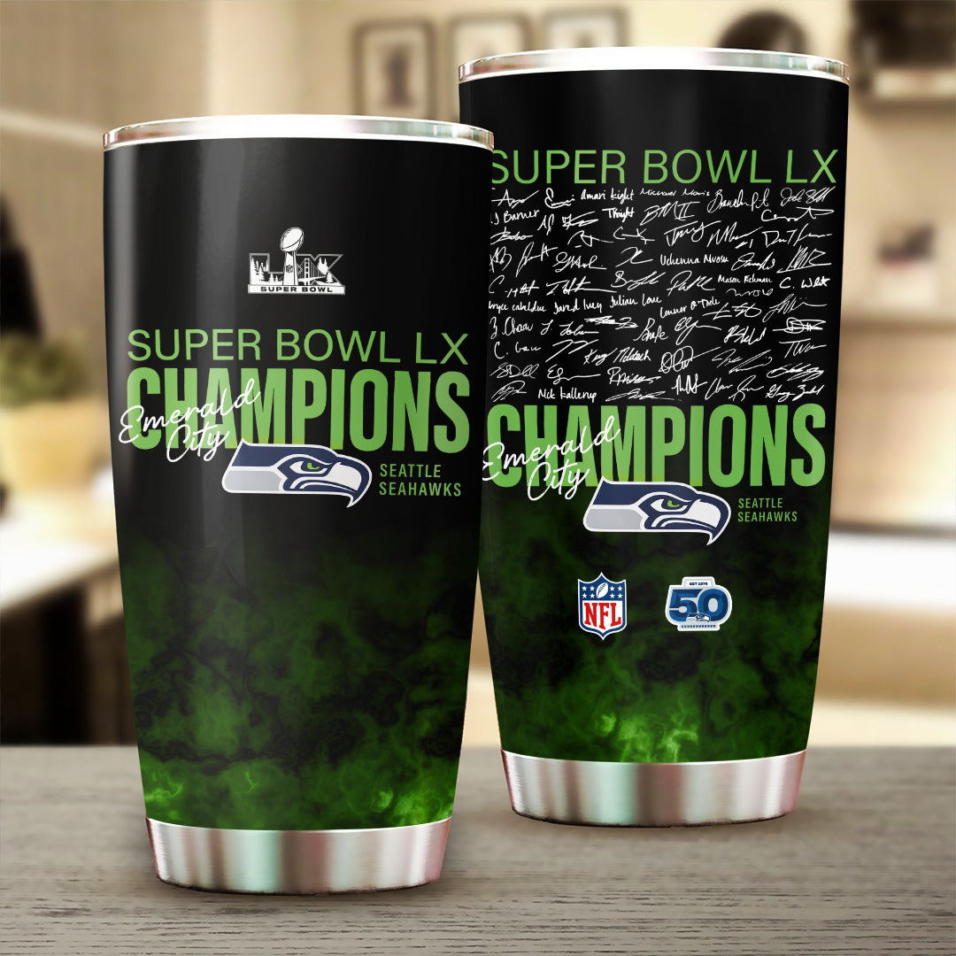 Seattle Seahawks 2025 Super Bowl LX Champions Tumbler Cup – GNE5029