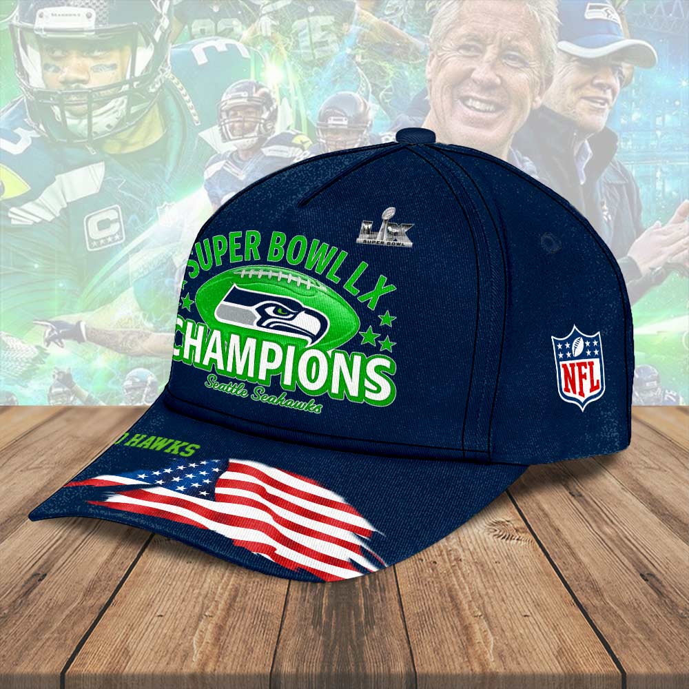 Seattle Seahawks 2025 Super Bowl LX Champions Classic Cap – HOATT16233