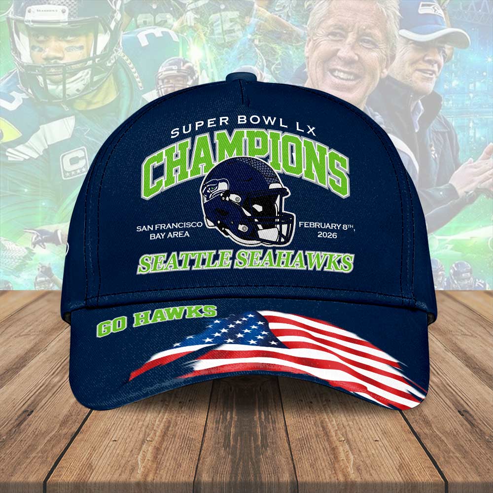 Seattle Seahawks 2025 Super Bowl LX Champions Classic Cap – HOATT16237