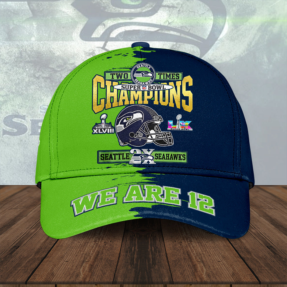 Seattle Seahawks 2025 Super Bowl LX Champions Classic Cap – HOATT16455
