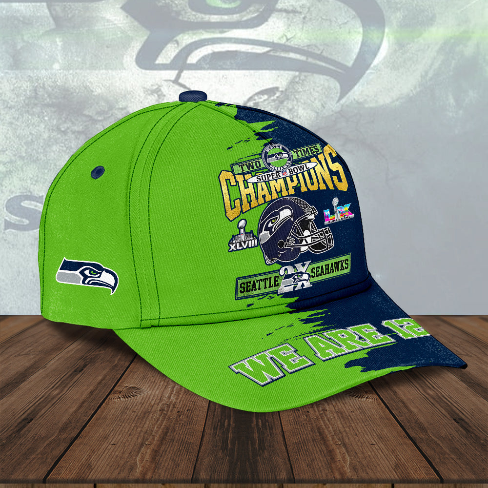 Seattle Seahawks 2025 Super Bowl LX Champions Classic Cap – HOATT16455