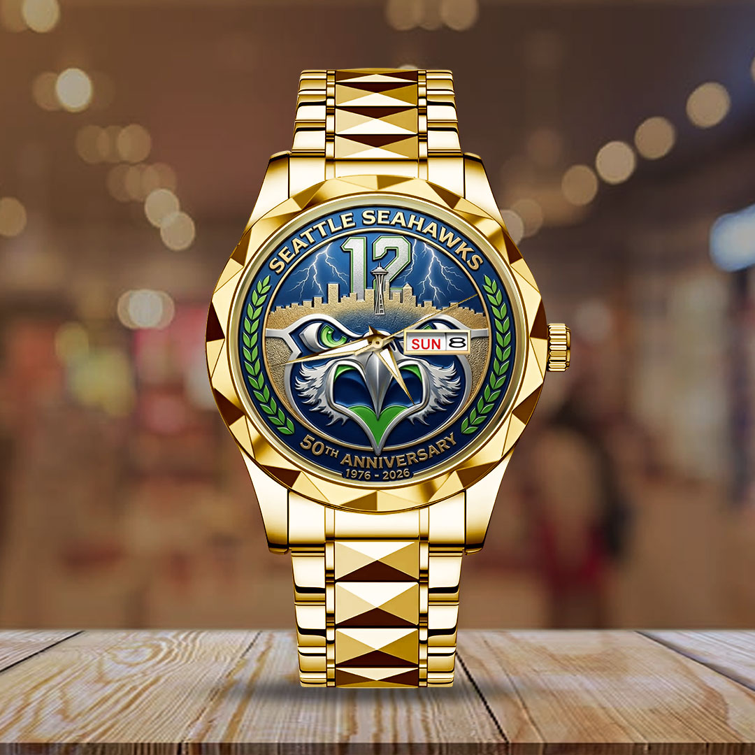 Seattle Seahawks 50th Anniversary Alloy Luxury Quartz Watch – TMTHU3322
