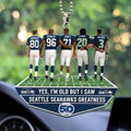 Seattle Seahawks 50th Anniversary Custom shape 2-sided Acrylic Car Ornament – MAITM14506