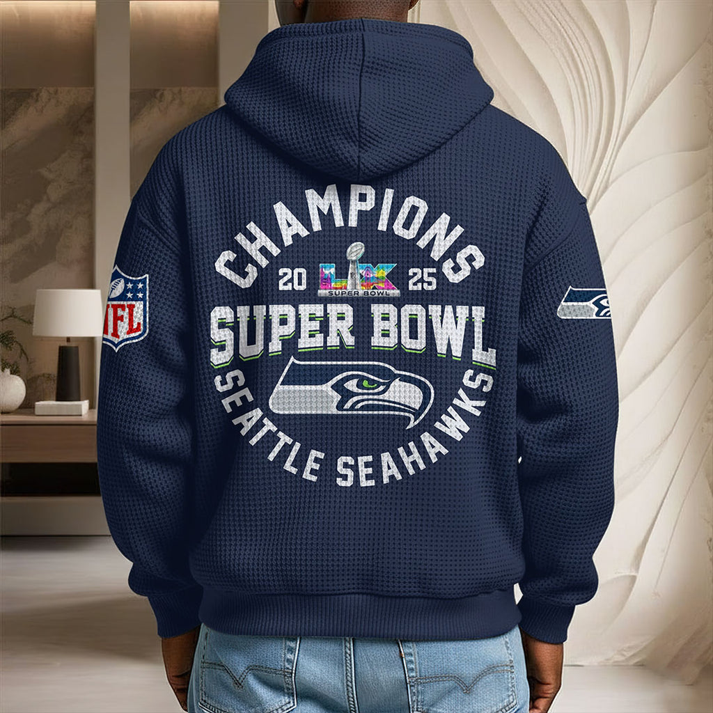 Seattle Seahawks Super Bowl LX Champions 3D Unisex Waffle Hoodie – MAITM14942