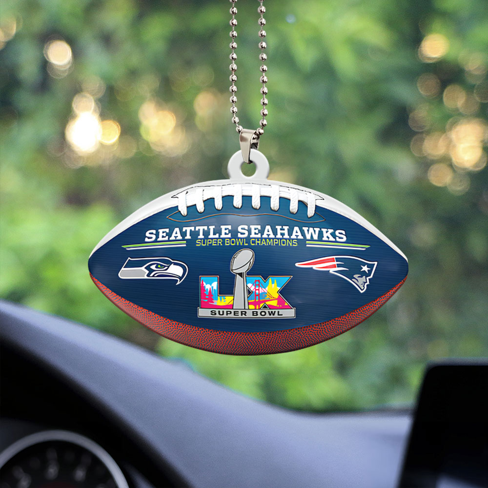 Seattle Seahawks Super Bowl LX Champions Custom shape 2-sided Acrylic Car Ornament – MAITM14785