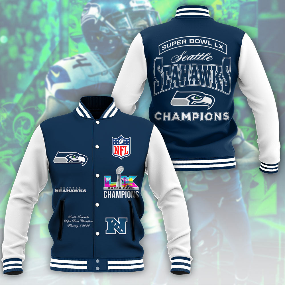 Seattle Seahawks Super Bowl LX Champions Varsity Jacket – MAITM14799