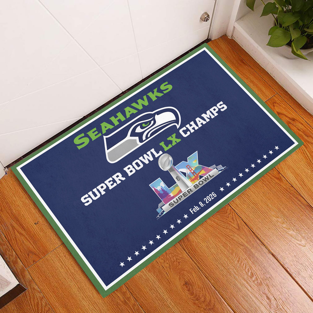 Seattle Seahawks Super Bowl LX Champions Custom Doormat – MAITM14931