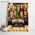Showcase Fatal 4-Way Tag Team Match WWE Womens WrestleMania Goes Hollywood Wall Art Poster Canvas