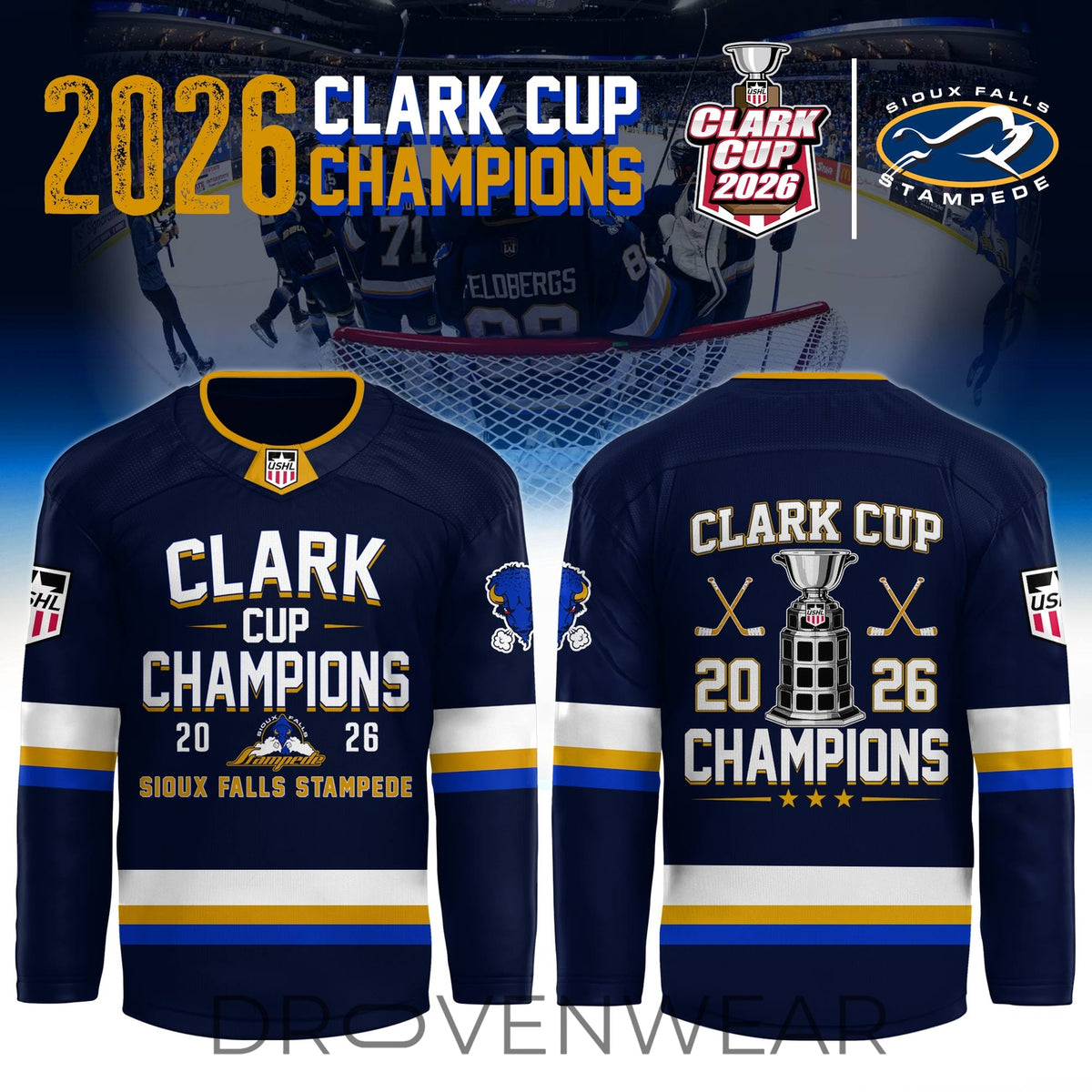 Sioux Falls Stampede 2026 Clark Cup Champions Limited Jersey