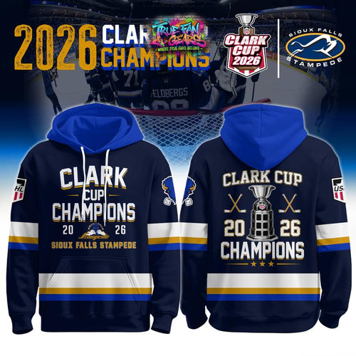 Sioux Falls Stampede Champions Clark Cup 2026 Special New Hoodie