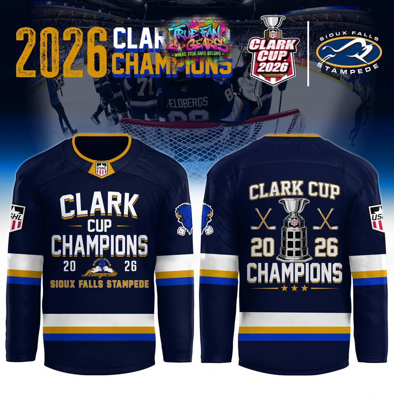 Sioux Falls Stampede Clark Cup Champions 2026 Hockey Jersey