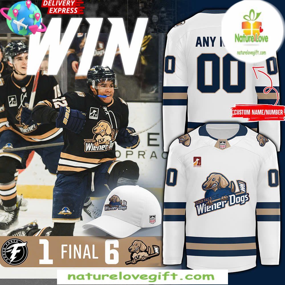 Wiener Dog Jersey Sioux Falls Stampede Alternate Authentic Game White